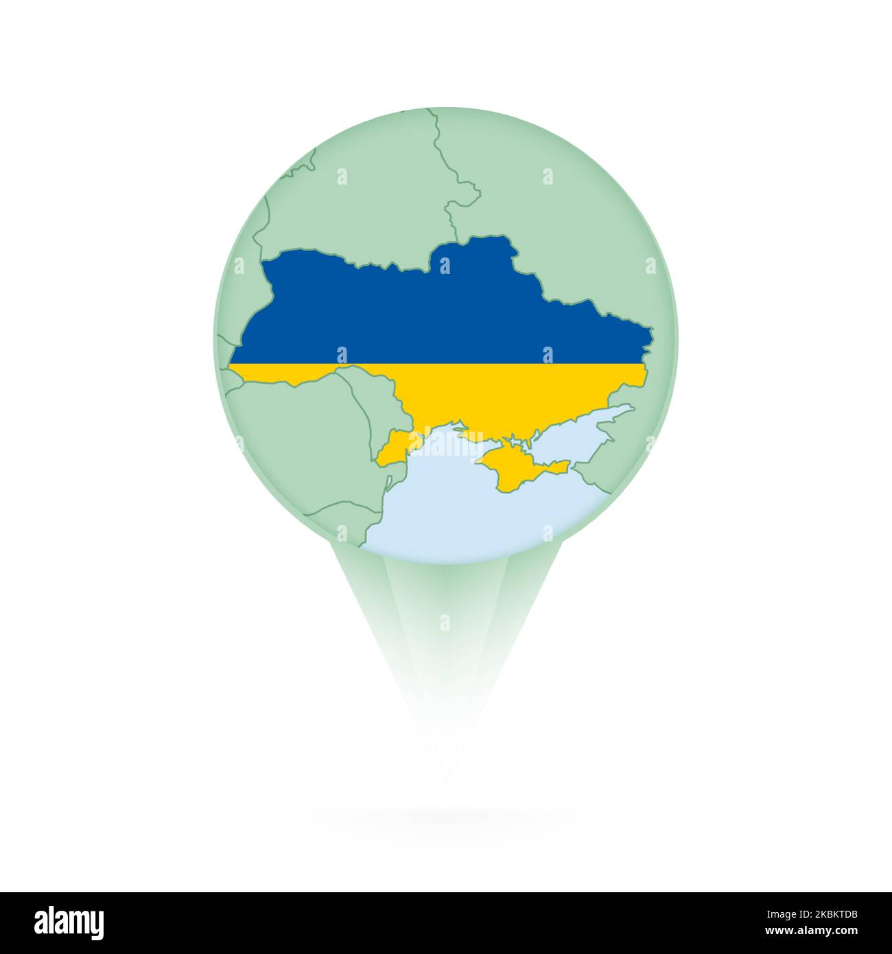 Carte de l'Ukraine, icône de situation élégante avec carte et drapeau de l'Ukraine. Icône PIN verte. Illustration de Vecteur