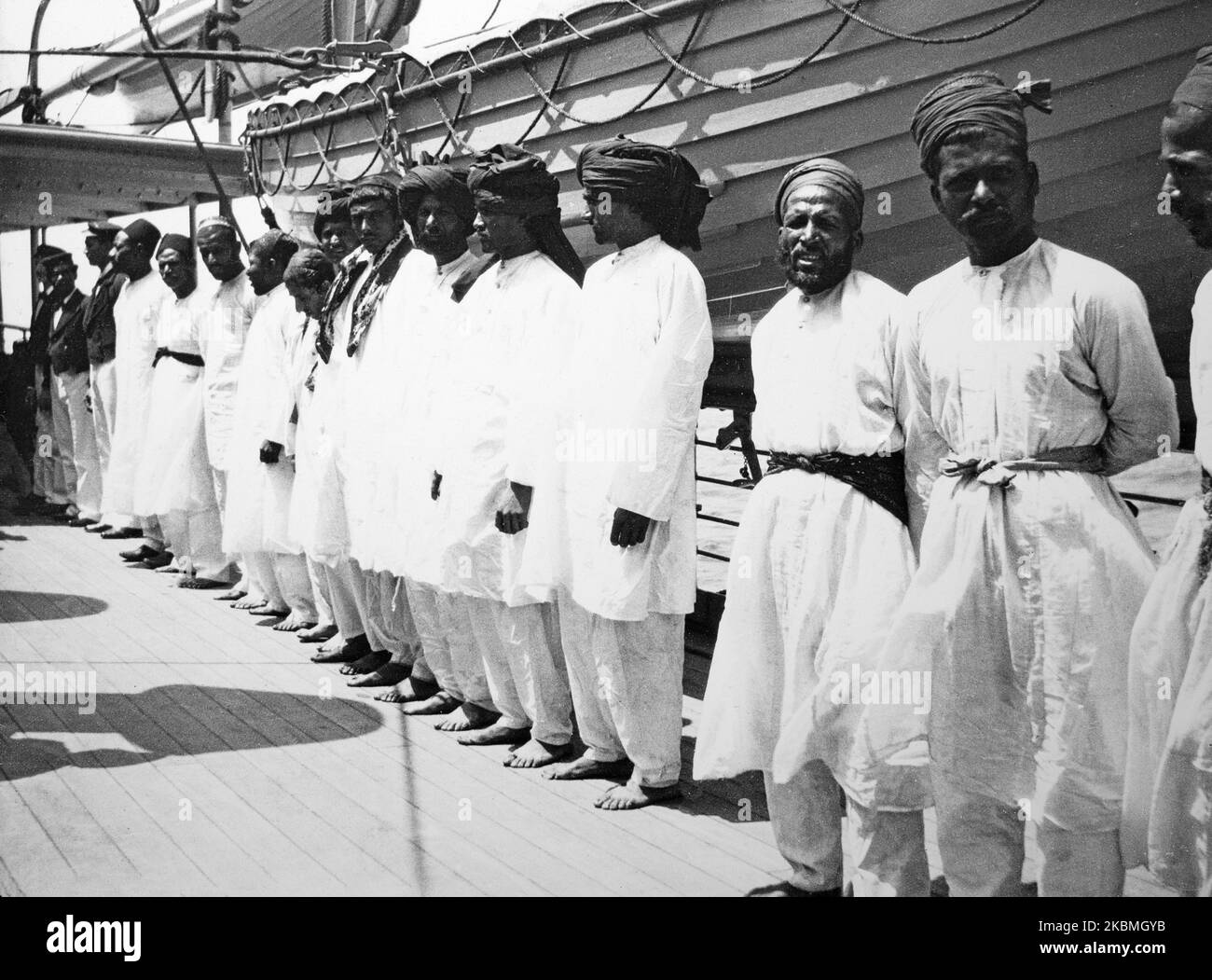 L'équipage d'un bateau aidant à transporter des soldats britanniques à la guerre des Boers Banque D'Images