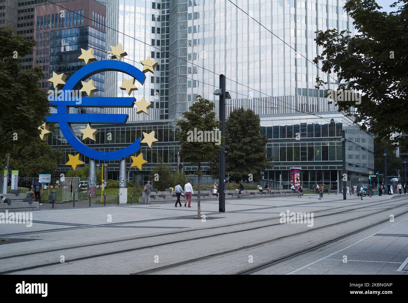 Le bâtiment de la Banque centrale européenne (BCE) à Francfort-sur-le-main, en Allemagne, sur 31 juillet 2014, connu sous le nom de Skytower 2013 travaux de construction des architectes Coop Himmelbau, abrite le siège de l'agence, l'une des plus importantes de l'Union européenne (UE). Allemand Francfort (photo par Oscar Gonzalez/NurPhoto) Banque D'Images