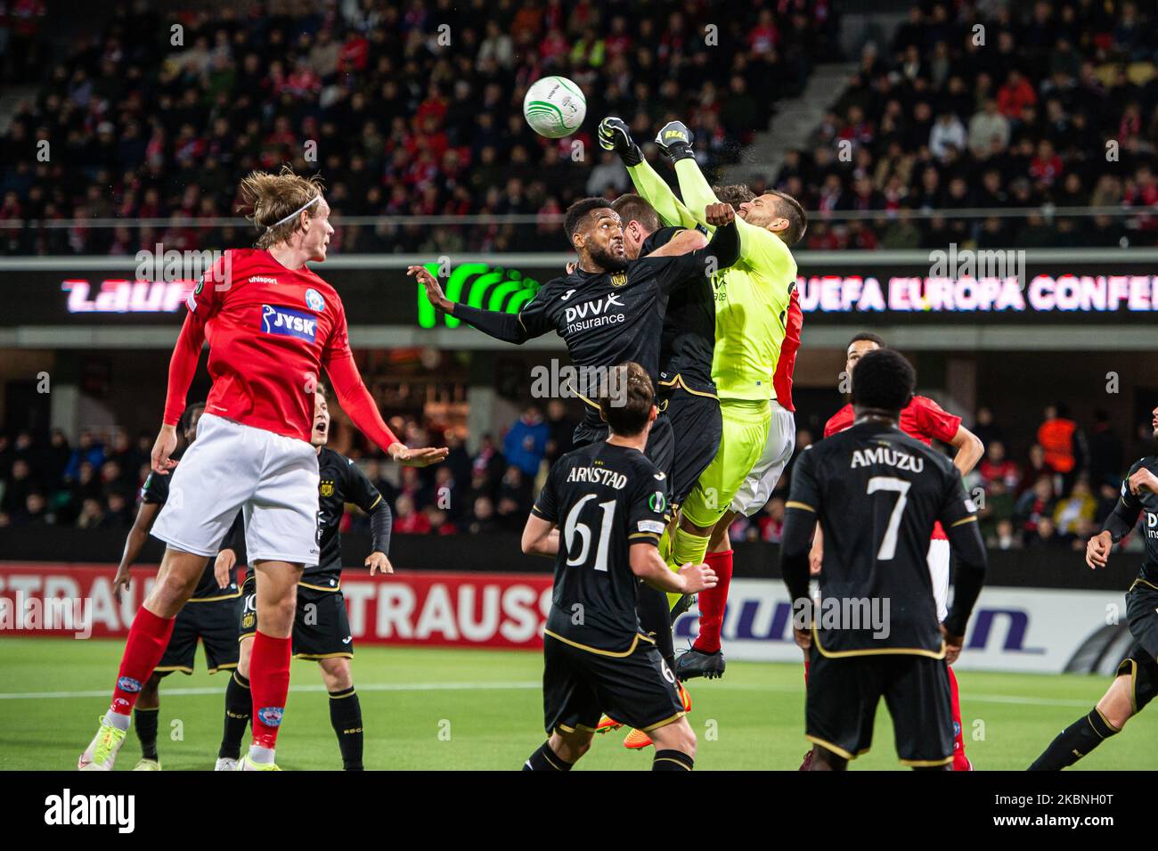 Silkeborg, Danemark. 03rd novembre 2022. Le gardien de but Hendrik Van Crombrugge (30) d'Anderlecht vu pendant le match de l'UEFA Europa Conference League entre Silkeborg IF et Anderlecht au parc JYSK à Silkeborg. (Crédit photo : Gonzales photo/Alamy Live News Banque D'Images