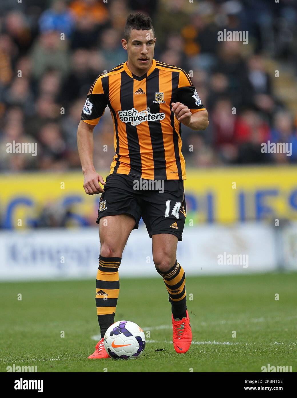 Jake Livermore de Hull City lors du match de la première ligue entre Hull City et Manchester City au KC Stadium, Kingston upon Hull le samedi 15th mars 2014 (photo de Mark Fletcher/MI News/NurPhoto) Banque D'Images