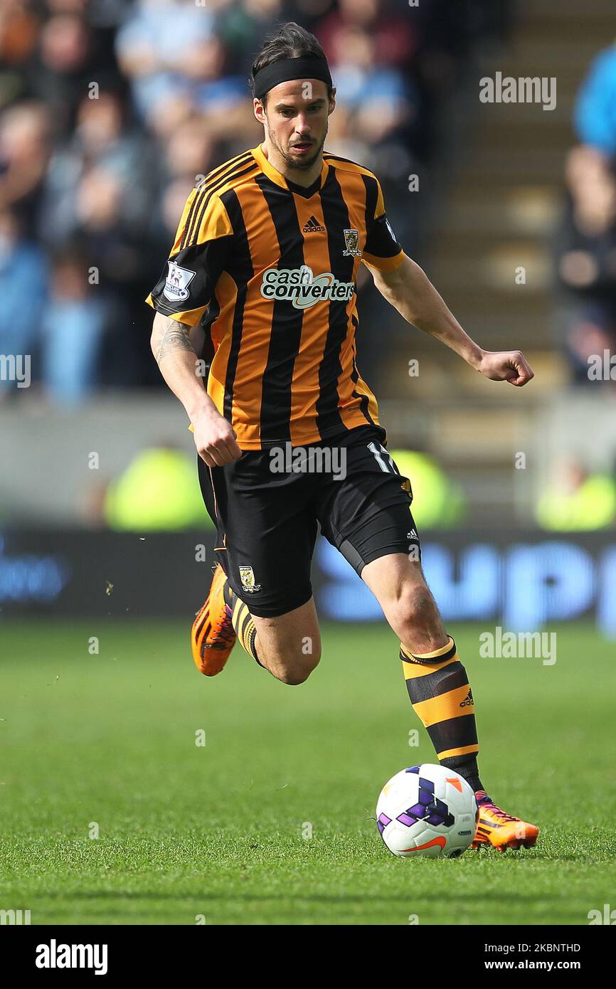 George Boyd de Hull City pendant le match de la première ligue entre Hull City et Manchester City au KC Stadium, Kingston upon Hull le samedi 15th mars 2014 (photo de Mark Fletcher/MI News/NurPhoto) Banque D'Images