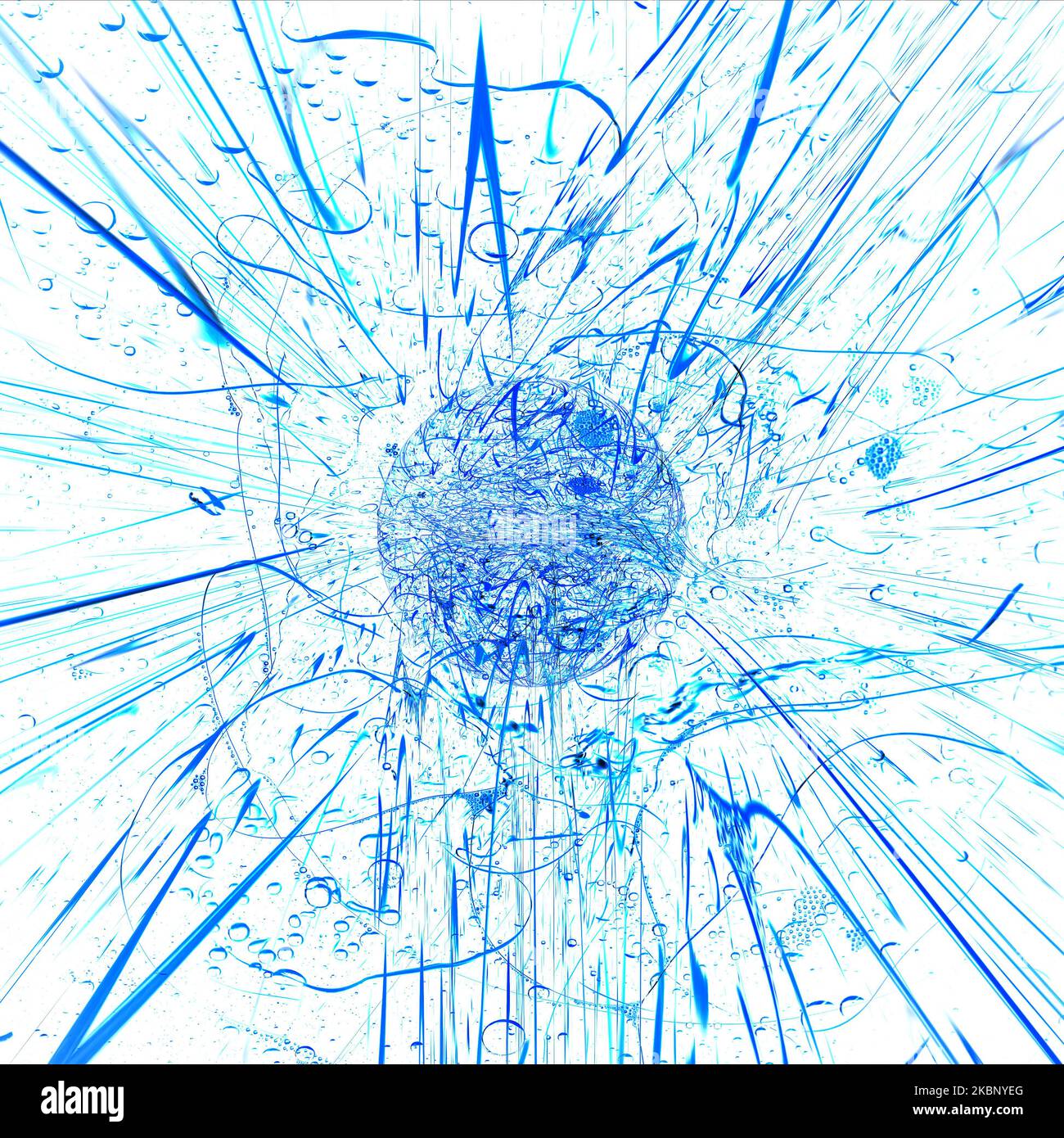 Chaos bleu, arrière-plan abstrait. Banque D'Images