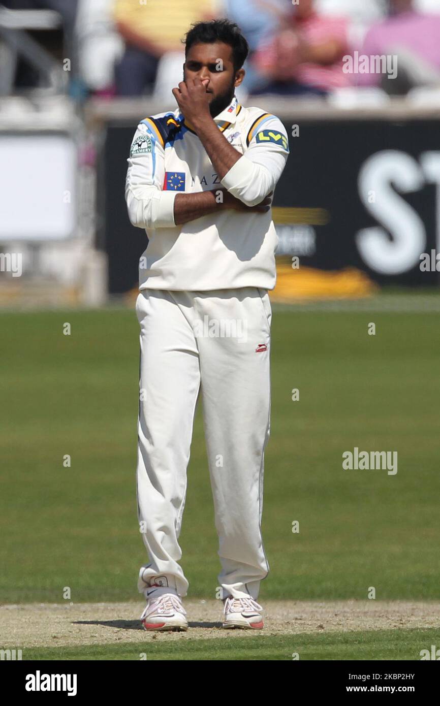 Adil Rashid du Yorkshire lors du match de championnat du comté de LV entre Yorkshire et Durham au terrain de cricket de Headingley, St Michaels Lane, Leeds, le mercredi 9th juillet 2014 (photo de Mark Fletcher/MI News/NurPhoto) Banque D'Images