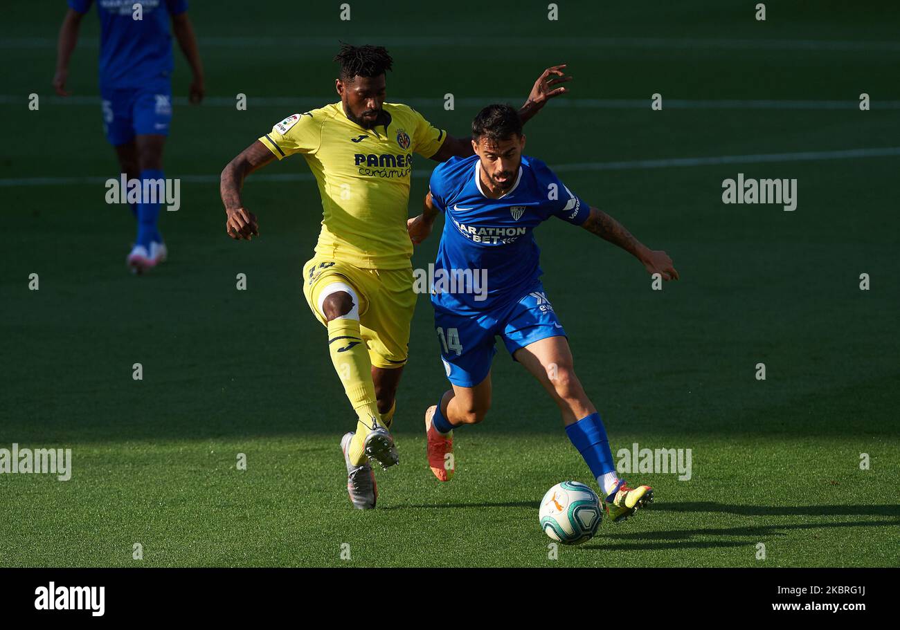 Andre Frank Zambo Anguissa de Villarreal et Jesus Joaquin Fernandez Saenz de la Torre, Suso de Séville pendant la Liga Santander Mach entre Villarreal CF et Sevilla FC au stade de la Ceramica, sur 22 juin 2020 à Vila-Real, Espagne (photo de Maria Jose Segovia/NurPhoto) Banque D'Images