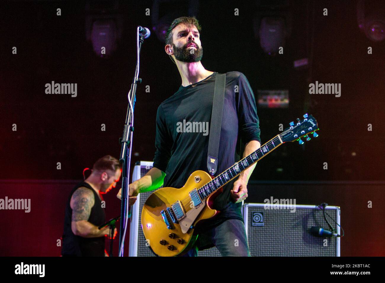 Stefan Olsdal du groupe de rock placebo se produit en direct à Ippodromo del Galoppo à Milan, Italie, sur 22 juillet 2014 (photo de Mairo Cinquetti/NurPhoto) Banque D'Images