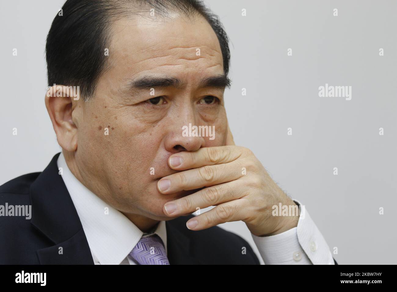 Le défecteur nord-coréen Tae Yong Ho, ancien diplomate nord-coréen, interview au Centre nord-coréen de l'humanité à Séoul, en Corée du Sud, sur 25 février 2019. (Photo de Seung-il Ryu/NurPhoto) Banque D'Images