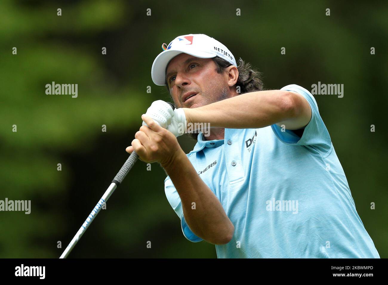 Billy Andrade of USA débarque sur le 11th lors du deuxième tour du défi Ally présenté par McLaren au Warwick Hills Golf & Country Club, Grand blanc, MI, USA Saturday, 1 août, 2020. (Photo de Jorge Lemus/NurPhoto) Banque D'Images