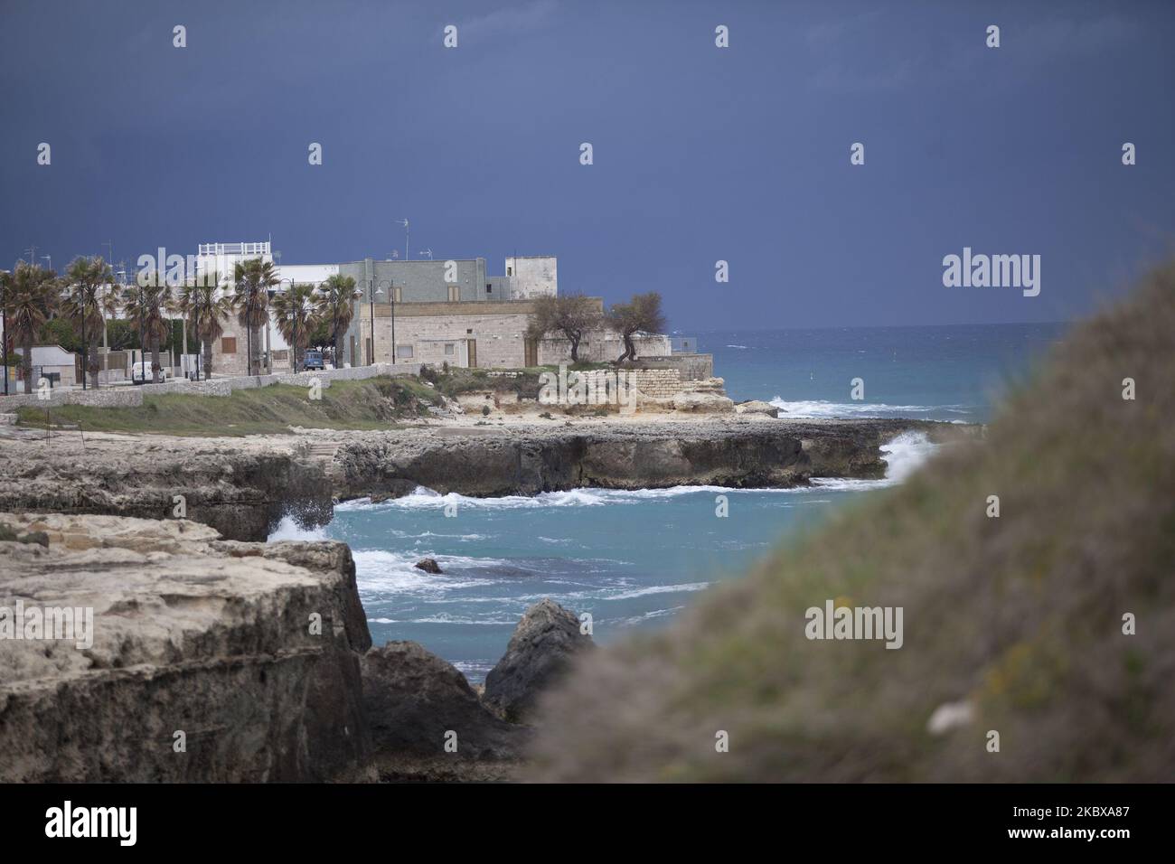 La côte près de Lecce, Puglia, Italie sur 5 avril 2017. (Photo de Paolo Manzo/NurPhoto) Banque D'Images