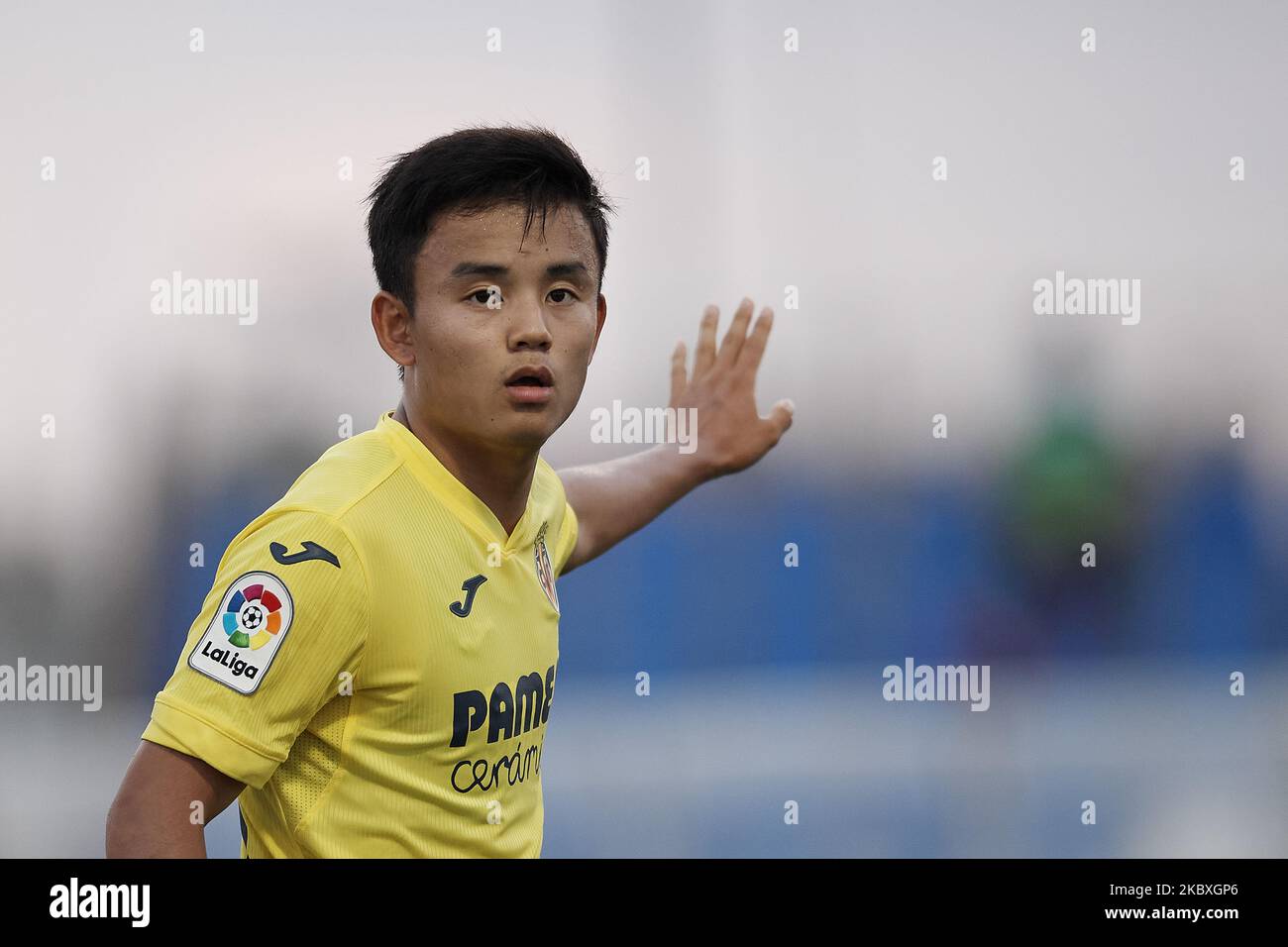 Takefusa Kubo de Villarreal en action pendant le match amical d'avant-saison entre Villarreal CF et FC Cartagena à l'arène Pinatar sur 23 août 2020 à Murcie, Espagne. (Photo de Jose Breton/Pics action/NurPhoto) Banque D'Images