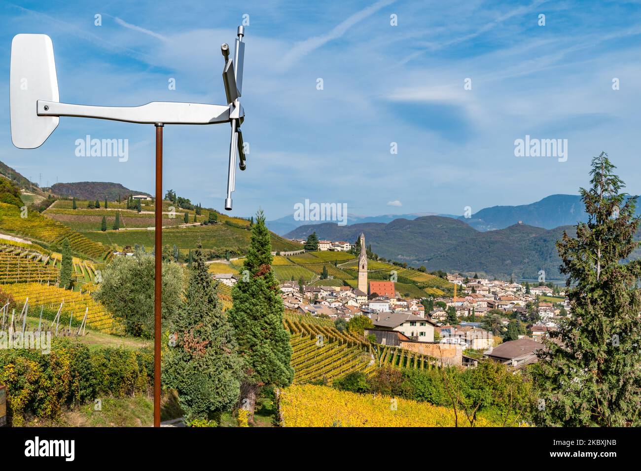 Tramin Village (Termeno) le long de la route des vins. Tramin est le village viticole du Tyrol du Sud - province de Bolzano - nord de l'Italie Banque D'Images
