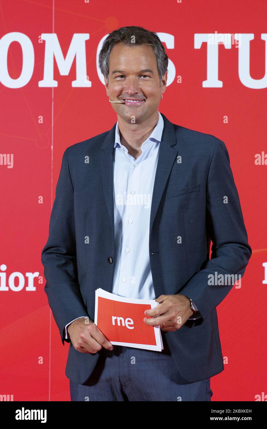 Inigo Alfonso lors de la présentation de la nouvelle saison de radio Nacional de Spain, à Madrid, Espagne sur 27 août 2020. (Photo par Oscar Gonzalez/NurPhoto) Banque D'Images