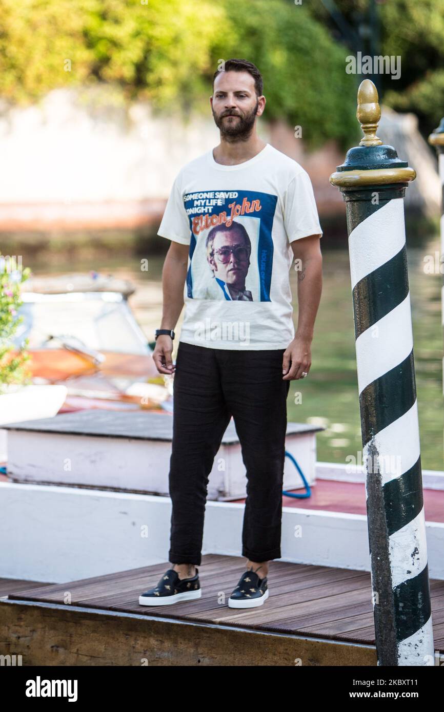 Alessandro Borghi arrive à l'Hôtel Excelsior sur le Lido Di Venezia pendant le Festival du film de Venise, Italie, 29 août 2018. (Photo par Mairo Cinquetti/NurPhoto) Banque D'Images