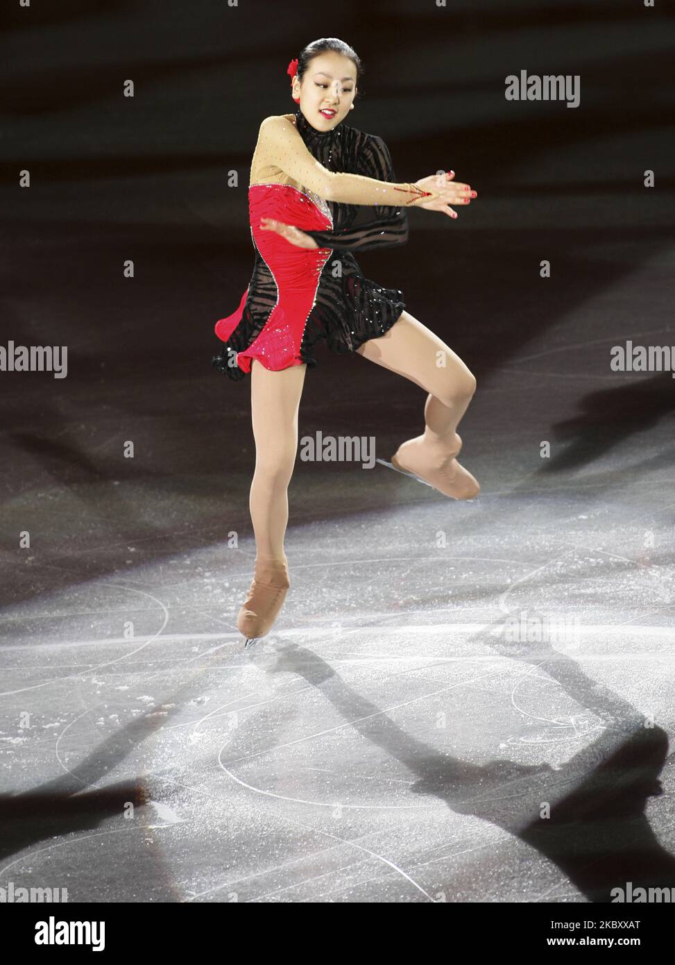 Au Japon, Mao Asada se produit lors du gala de l'exposition finale 2008/2009 du Grand Prix de patinage artistique de l'UIP à Goyang, près de Séoul, en Corée du Sud, sur 14 décembre 2008. (Photo de Seung-il Ryu/NurPhoto) Banque D'Images