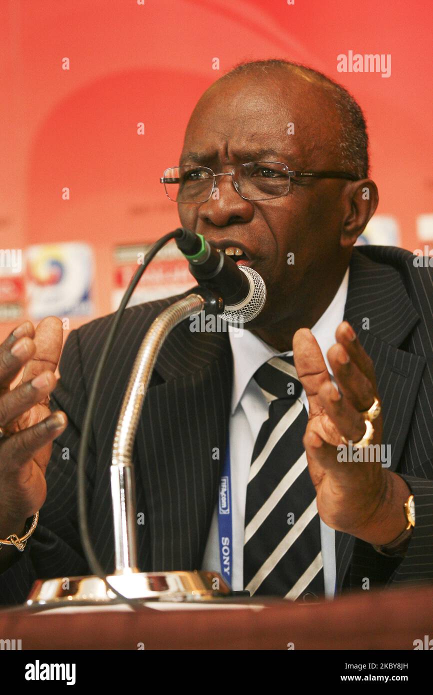 Jack Warner, directeur du football, président de la CONCACAF et vice-président de la FIFA, assiste à une conférence de presse dans un hôtel de Séoul, sur 8 septembre 2007 à Séoul, en Corée du Sud. La FIFA va ouvrir une enquête sur une possible violation de son code d'éthique par le candidat à la présidence Mohamed Bin hammam et le membre du comité exécutif Jack Warner, Reuters a rapporté sur 25 mai 2011. (Photo de Seung-il Ryu/NurPhoto) Banque D'Images