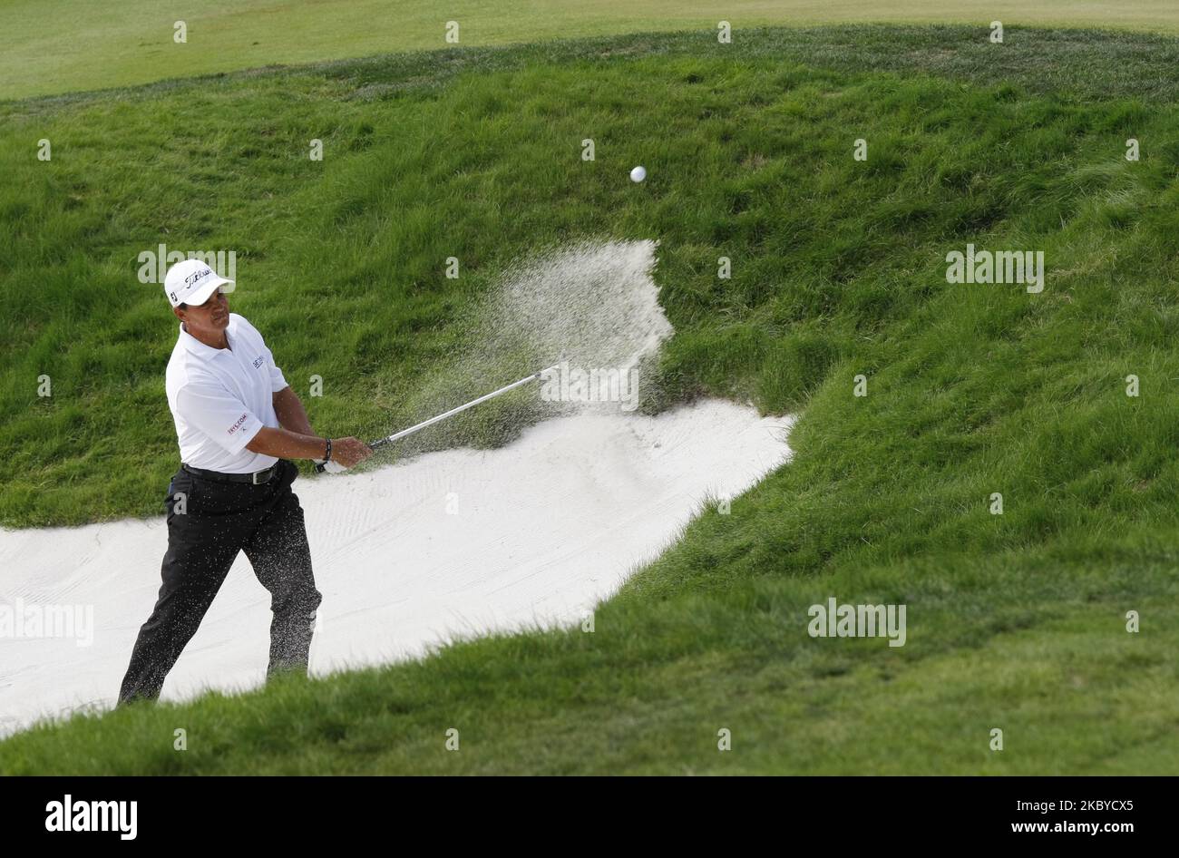 Tom Pernice Jr. Of USA, 18th hall putt lors de la finale du championnat PGA Songdo IBD au club de golf Jack Nicklaus à Incheon le 18 septembre 2011. (Photo de Seung-il Ryu/NurPhoto) Banque D'Images