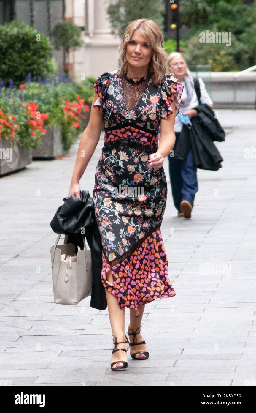 Charlotte Hawkins a vu quitter Global Studios, Classic FM sur 8 septembre 2020 à Londres, Angleterre. (Photo de Robin Pope/NurPhoto) Banque D'Images