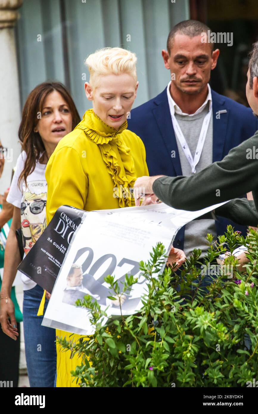 Tilda Swinton est vu lors du Festival du film de Venise 75th sur 01 septembre 2018 à Venise, Italie. (Photo par Mairo Cinquetti/NurPhoto) Banque D'Images