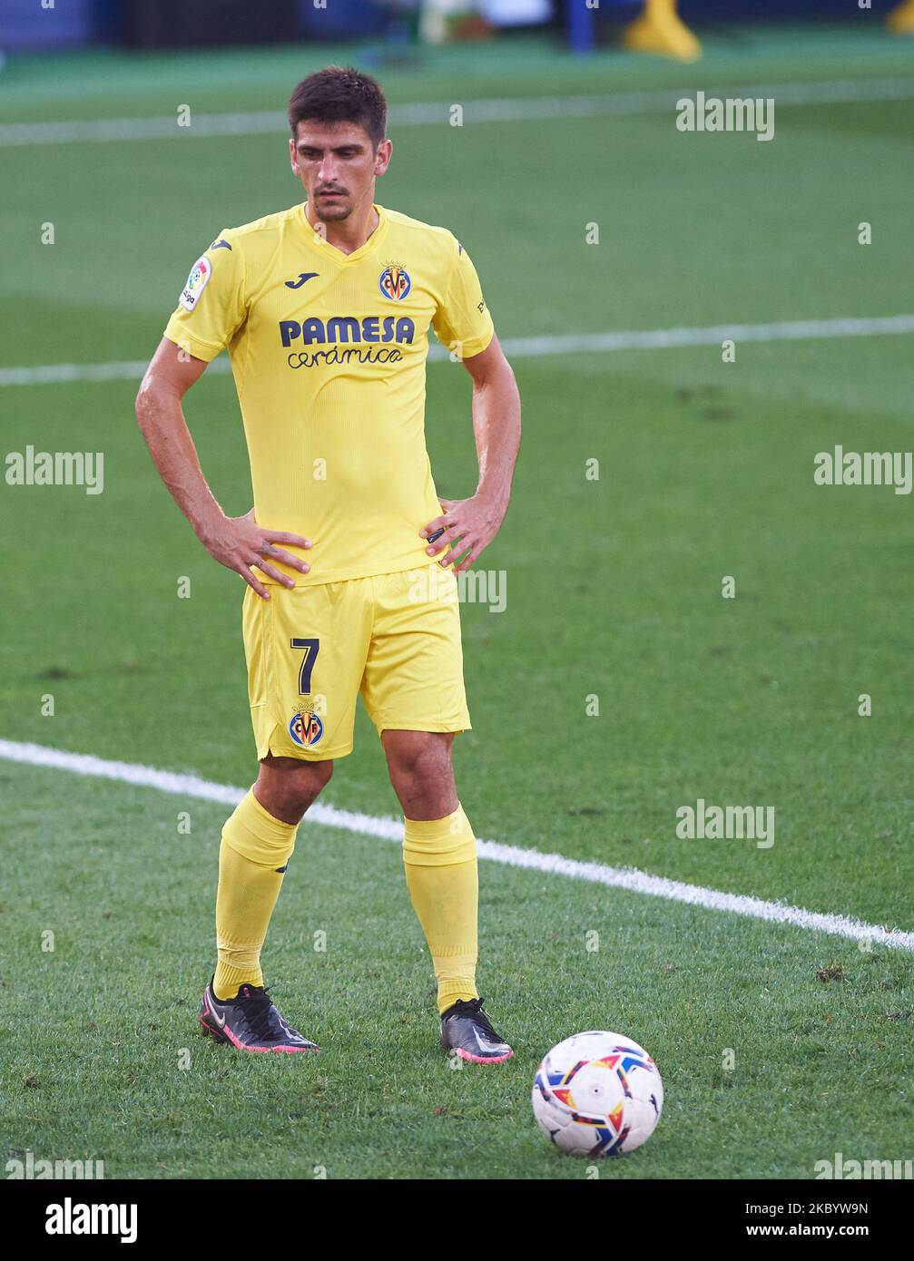 Gerard Moreno de Villarreal CF pendant la Ligue Santander Mach entre Villarreal et Huesca à l'Estadio de la Ceramica, sur 13 septembre 2020 à Vila-Real, Espagne (photo de Maria José Segovia/NurPhoto) Banque D'Images