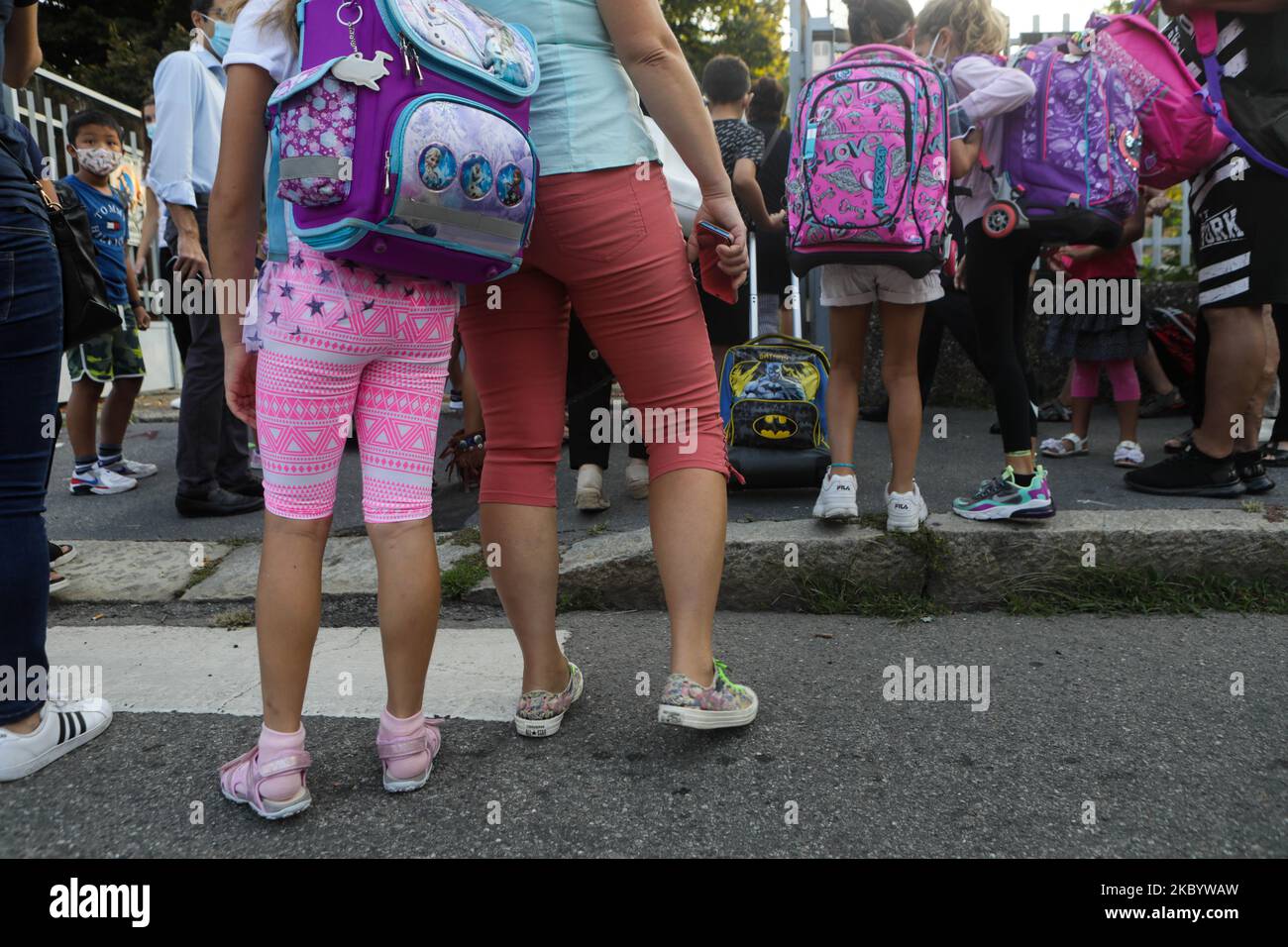 Réouverture des écoles après la fermeture forcée en raison de l'urgence du coronavirus en Italie, Milan, Italie, on 14 septembre 2020 (photo de Mairo Cinquetti/NurPhoto) Banque D'Images