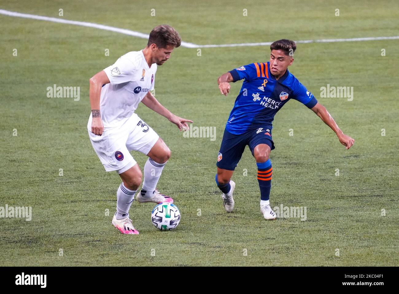 Lors d'un match de football MLS entre le FC Cincinnati et le Chicago Fire qui s'est terminé par un tirage de 0-0 au stade Nippert, mercredi, 2 septembre 2020, à Cincinnati, OH. (Photo de Jason Whitman/NurPhoto) Banque D'Images