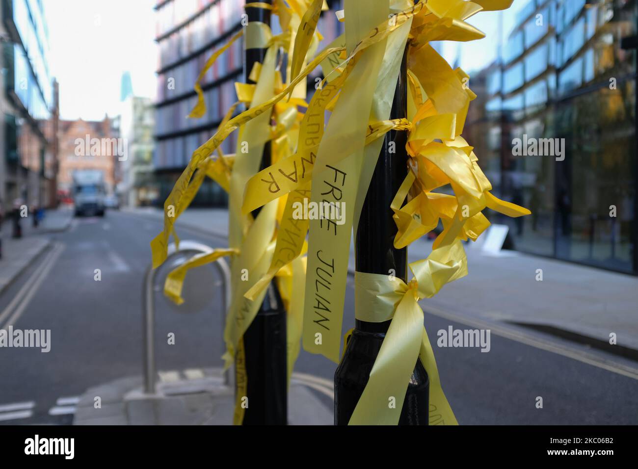 Vue générale du Vieux Bailey, sur 18 septembre 2020, à Londres, Angleterre. M. Assange se bat contre une demande d'extradition des États-Unis pour piratage et espionnage, évitée pendant des années en cherchant refuge dans l'ambassade équatorienne de Londres en 2012. (Photo par Alberto Pezzali/NurPhoto) Banque D'Images