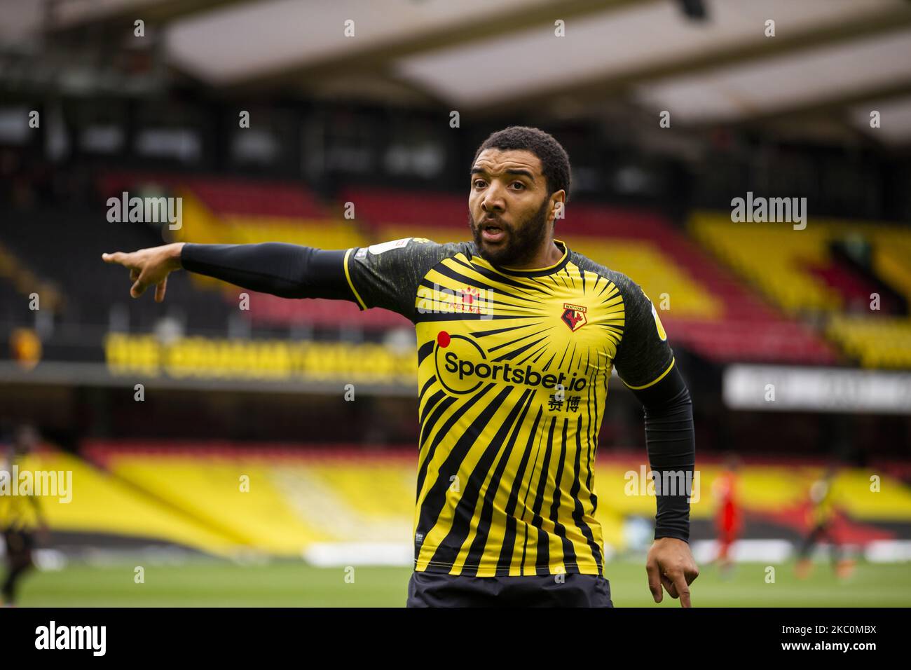 Troy Deeney de Watford pendant le match de championnat de pari de ciel entre Watford et Luton Town à Vicarage Road, Watford, Angleterre, sur 26 septembre 2020. (Photo de Leila Coker/MI News/NurPhoto) Banque D'Images