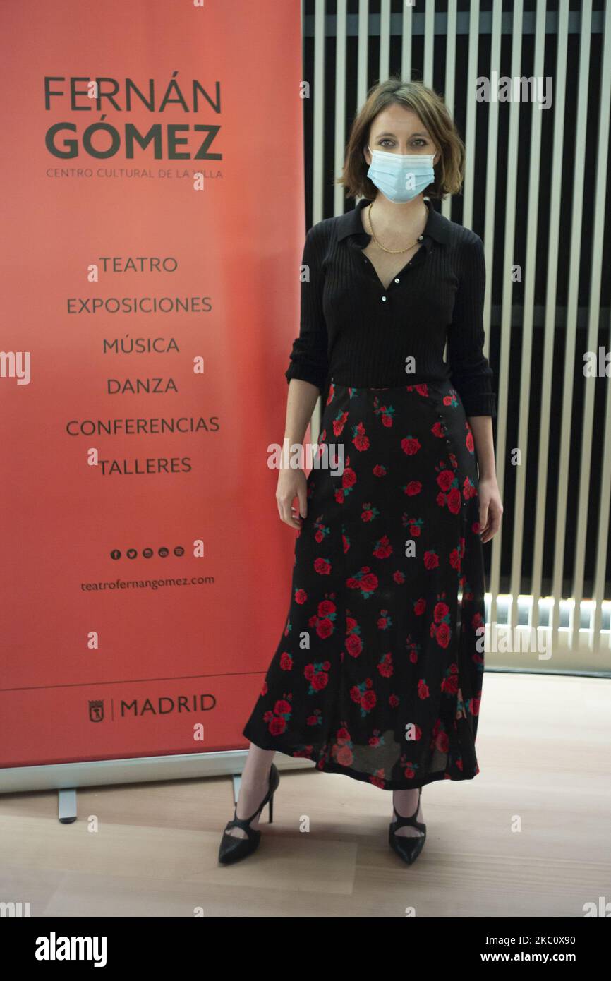 Andrea Levy pose lors de la présentation du nouveau théâtre Fernan Gomez qui rouvre après les travaux de rénovation pour l'adapter aux mesures de sécurité contre le coronavirus. Madrid, Espagne, sur 30 septembre 2020. (Photo par Oscar Gonzalez/NurPhoto) Banque D'Images