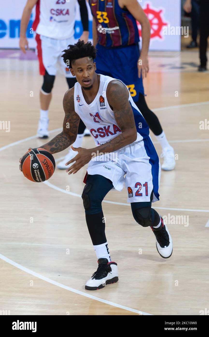 Will Clyburn lors du match entre le FC Barcelone et le CSKA Moscou, correspondant à la semaine 1 de l'Euroligue, joué au Palau Blaugrana, le 01st Osctober 2020, à Barcelone, Espagne. (Photo par Xavier Ballart/Urbanandsport/NurPhoto) Banque D'Images