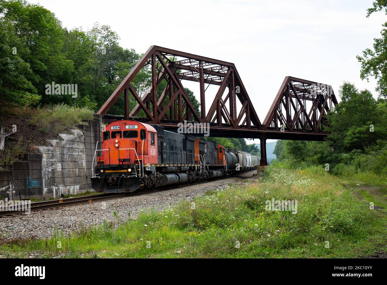 An Alco C430 court sur le chemin de fer Western New York & Pennsylvania Banque D'Images