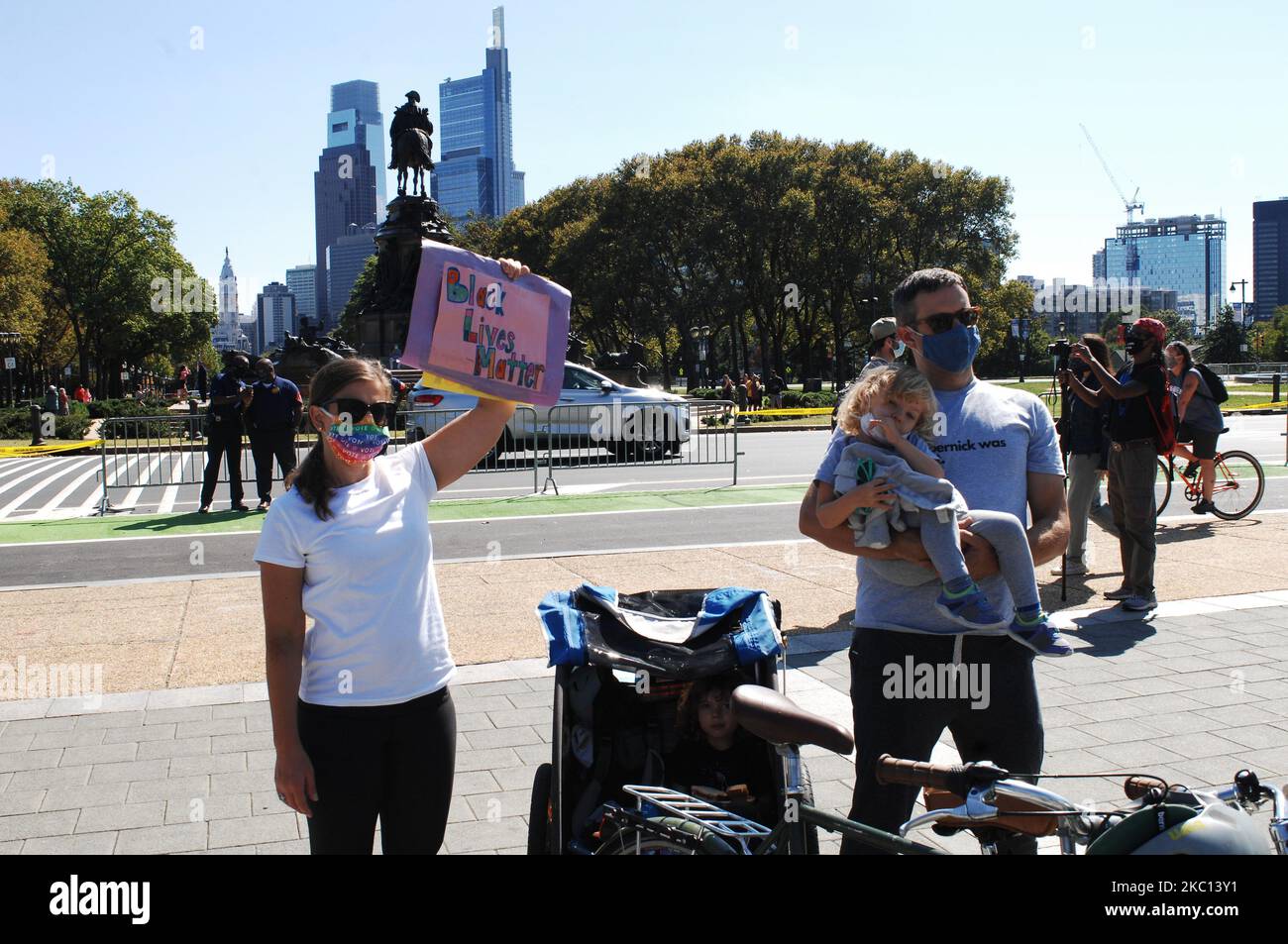 Black Lives Matter Philly a organisé un rassemblement et un Teach-In, en l'honneur de Breonna Taylor, en solidarité avec Louisville et toutes les communautés se mobilisant pour la défense de Black Lives à Philadelphie, PA sur 3 octobre 2020. (Photo par Cory Clark/NurPhoto) Banque D'Images
