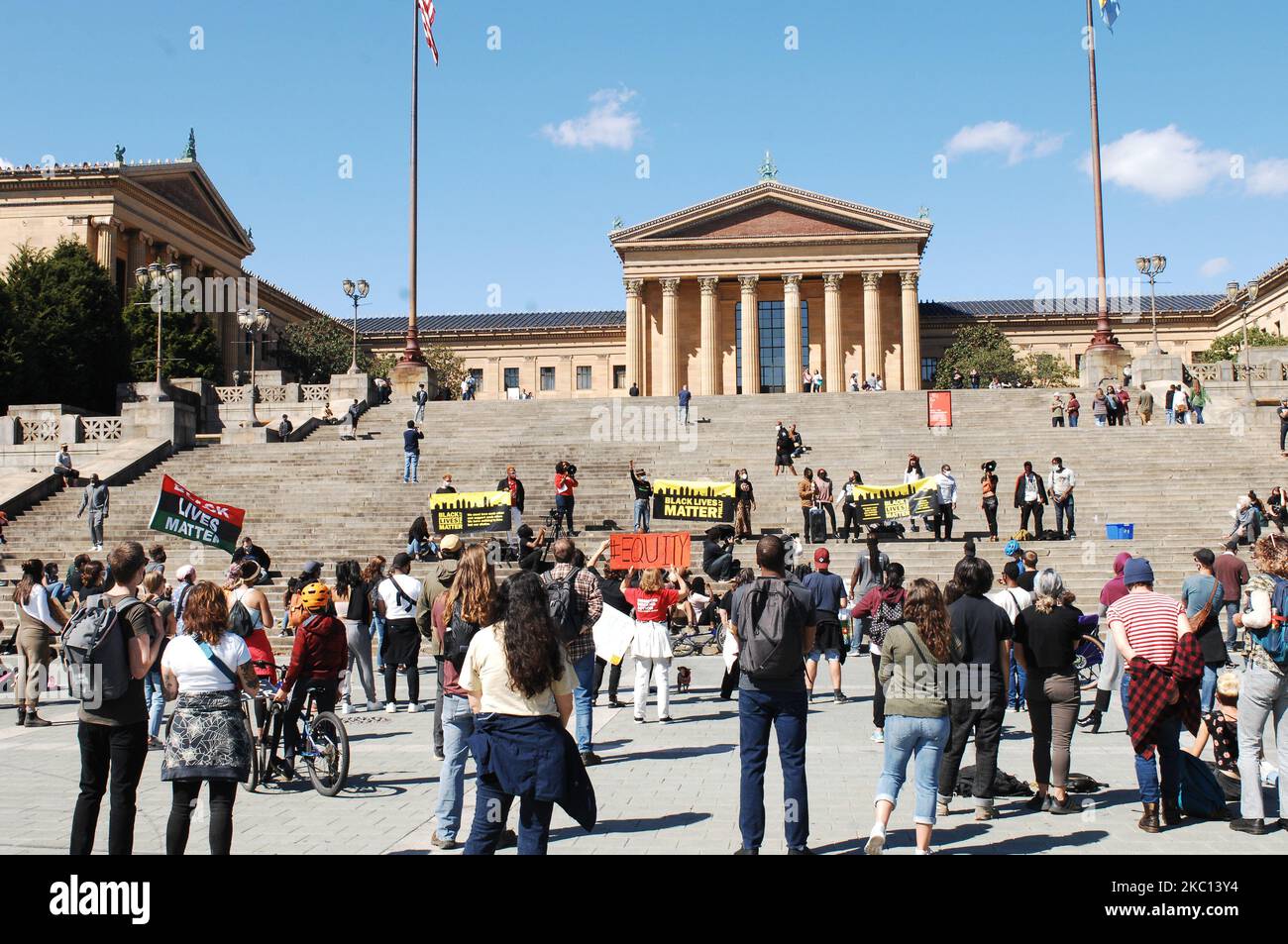 Black Lives Matter Philly a organisé un rassemblement et un Teach-In, en l'honneur de Breonna Taylor, en solidarité avec Louisville et toutes les communautés se mobilisant pour la défense de Black Lives à Philadelphie, PA sur 3 octobre 2020. (Photo par Cory Clark/NurPhoto) Banque D'Images