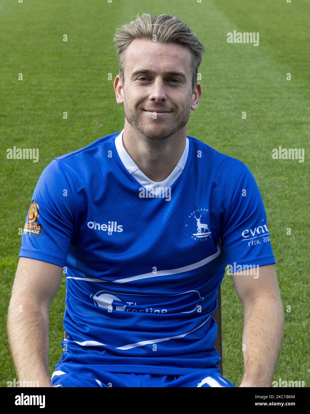 Rhys Oates pendant l'équipe Hartlepool United 1st équipe photocall à Victoria Park, Hartlepool le mercredi 7th octobre 2020 (photo de Mark Fletcher/MI News/NurPhoto) Banque D'Images