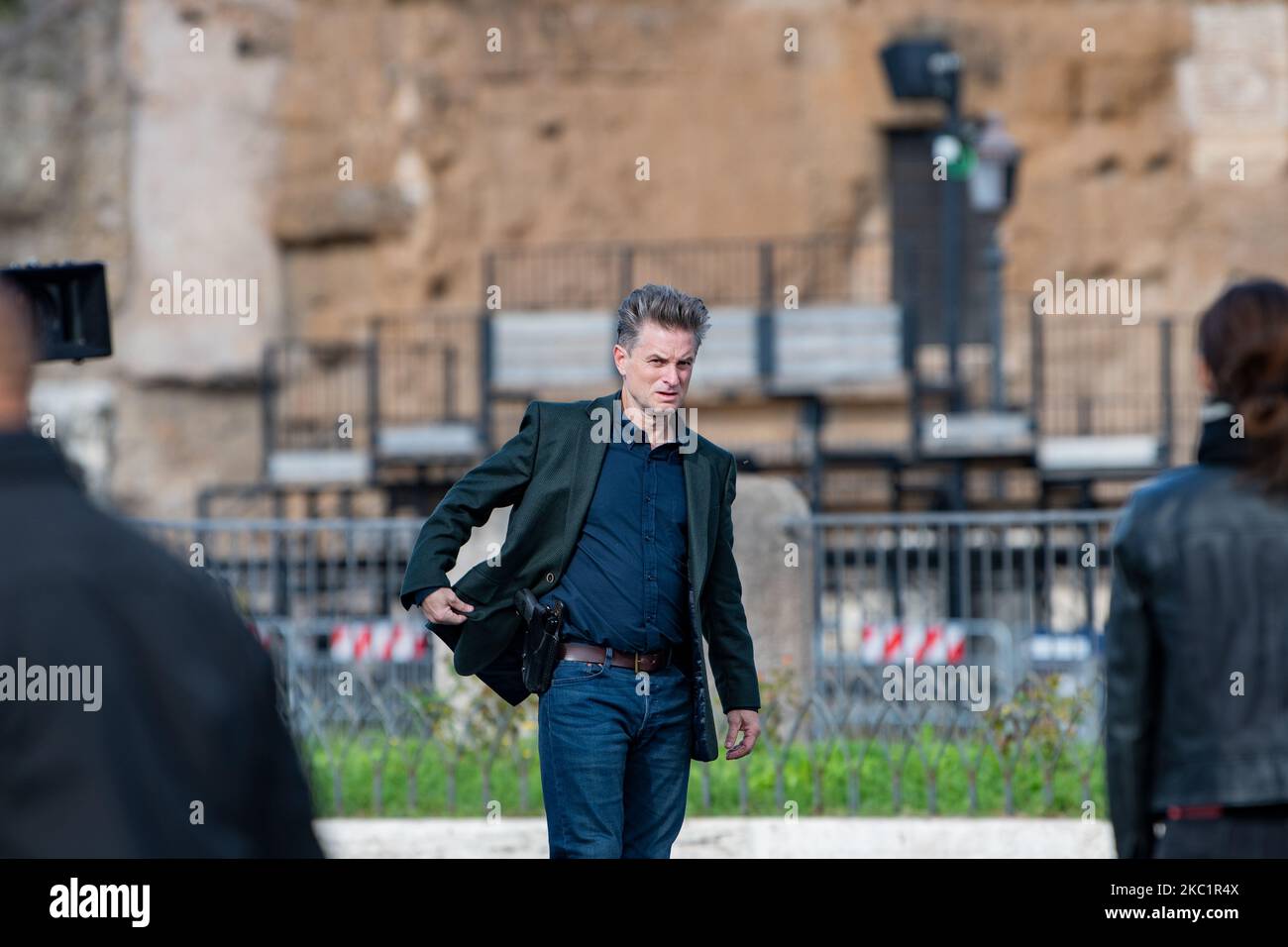 Tom croisière dans la via dei Fori Imperiali pour le tournage de Mission impossible 7, à Rome, Italie, sur 13 octobre 2020. (Photo de Riccardo Fabi/NurPhoto) Banque D'Images
