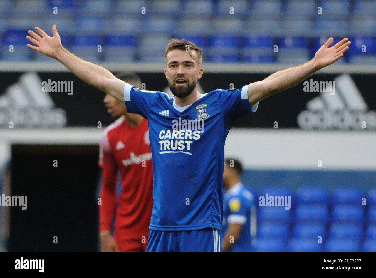 Ipswichs Gwion Edwards lors du match de la Sky Bet League 1 entre Ipswich Town et Accrington Stanley à Portman Road, Ipswich, Angleterre, le 17th octobre 2020. (Photo de Ben Pooley/MI News/NurPhoto) Banque D'Images