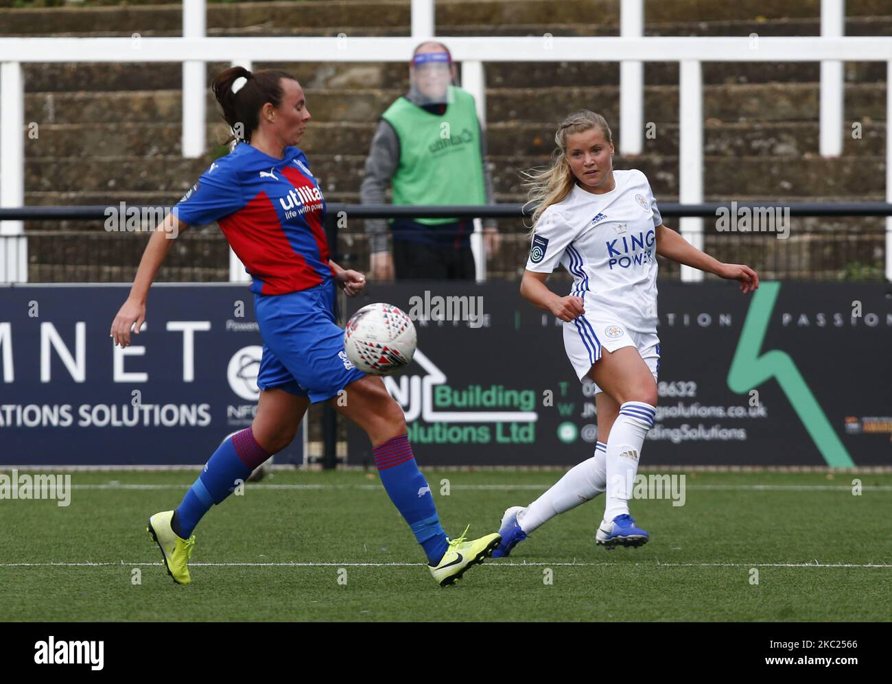 Olivia Fergusson, de Leicester City Women, lors du championnat FA de femmes entre Crystal Palace Women et Leicester City Women, au stade Hayes Lane, Bromley, Royaume-Uni, le 18th octobre 2020. (Photo par action Foto Sport/NurPhoto) Banque D'Images