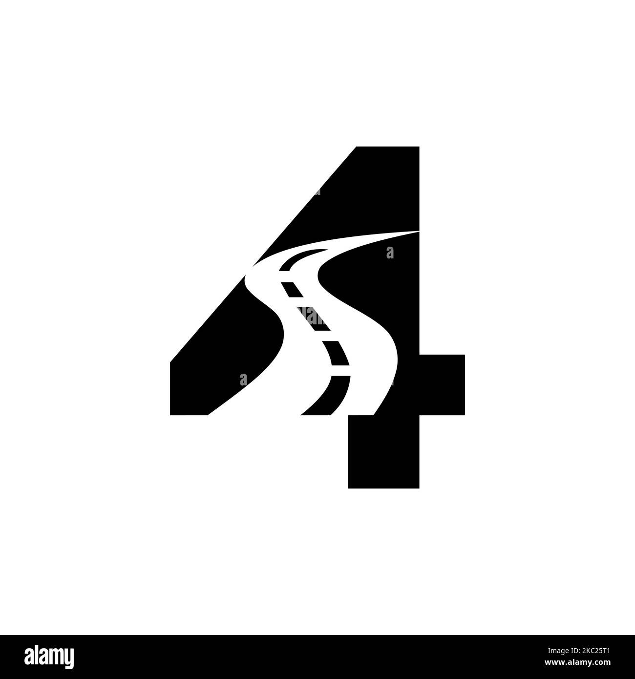 Lettre initiale 4 logo de la route pour le modèle de vecteur d'affichage de voyage et de transport Illustration de Vecteur Lettre initiale 4 logo de la route pour le modèle de vecteur d'affichage de voyage et de transport Illustration de Vecteur