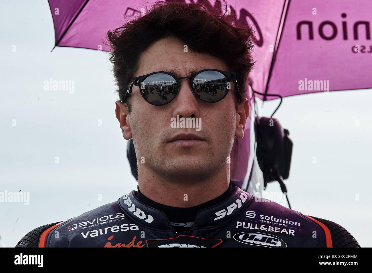 Albert Arenas (75) d'Espagne et Solunion Aspar Team Moto3 pendant le MotoGP de Teruel au circuit d'Aragon de Motorland sur 25 octobre 2020 à Alcaniz, Espagne. (Photo de Jose Breton/Pics action/NurPhoto) Banque D'Images