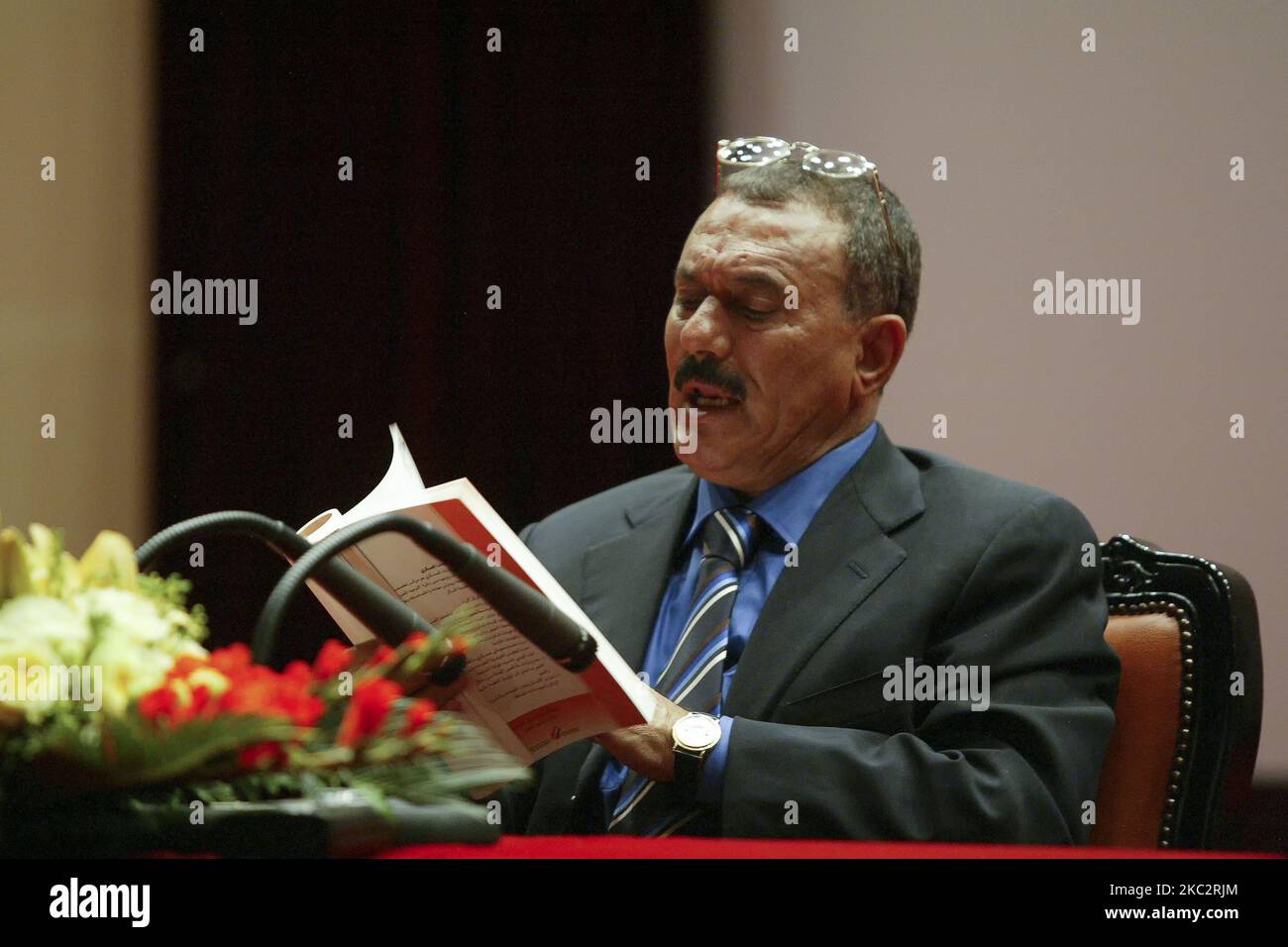 L'ancien président du Yémen Ali Abdullah Saleh a tenu une conférence spéciale à l'Université nationale de Séoul, en Corée du Sud, sur 26 avril 2005. Conférence sur le processus de réalisation de l'unification yéménite. (Photo de Seung-il Ryu/NurPhoto) Banque D'Images