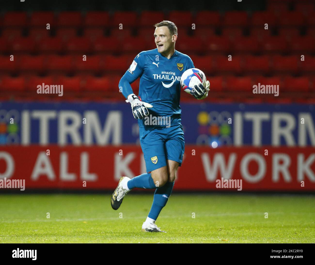 Simon Eastwood d'Oxford United pendant la Sky Bet League One entre Charlton Athletic et Oxford United à la Valley, Woolwich, Angleterre, le 27th octobre 2020. (Photo par action Foto Sport/NurPhoto) Banque D'Images