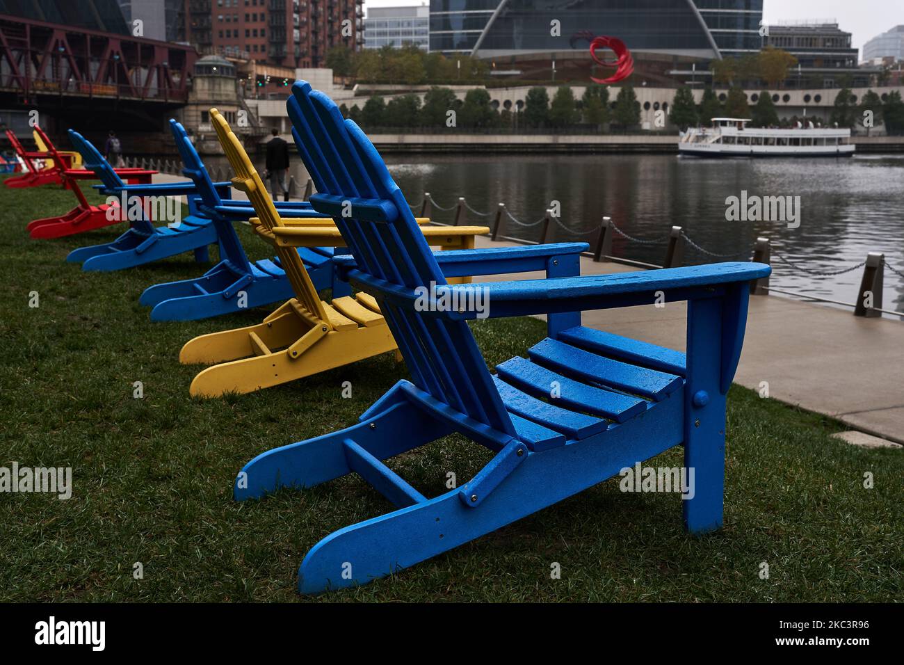 Profitez de la vue le long de la promenade de Chicago Banque D'Images