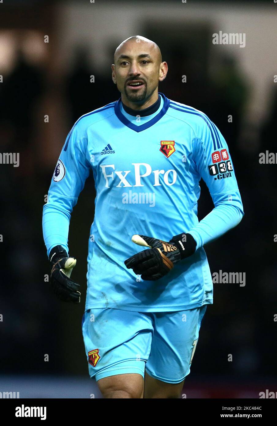 Heurelho Gomes de Watford lors du match de la Premier League entre Watford et Southampton sur Vicarage Road, Watford, le samedi 13th janvier 2018. (Photo de Leila Coker/MI News/NurPhoto) Banque D'Images