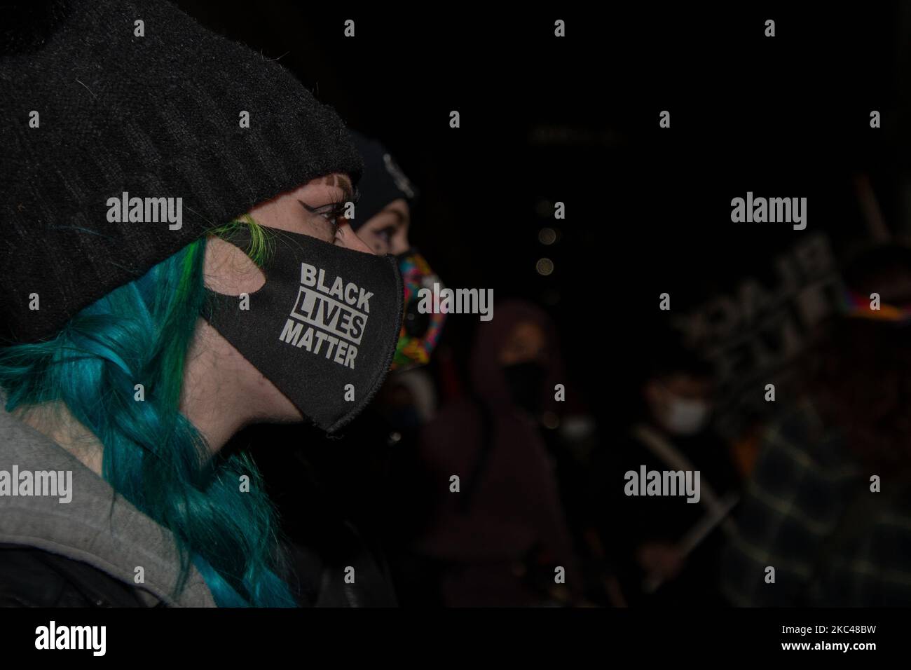 Les manifestants de l'organisation activiste Detroit vont respirer et sont descendus dans les rues de Detroit pour demander la démission du chef de police James Craig à Detroit, aux États-Unis, sur 13 novembre 2020. (Photo par Adam J. Dewey/NurPhoto) Banque D'Images