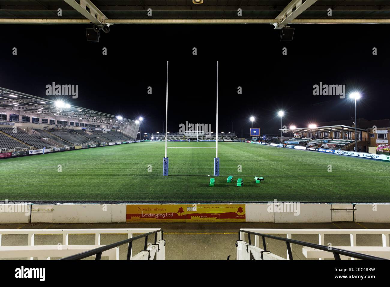 Une vue générale du parc Kingston avant le match de première division de Gallagher entre Newcastle Falcons et sale Sharks à Kingston Park, Newcastle, le vendredi 27th novembre 2020. (Photo de Chris Lishman/MI News/NurPhoto) Banque D'Images