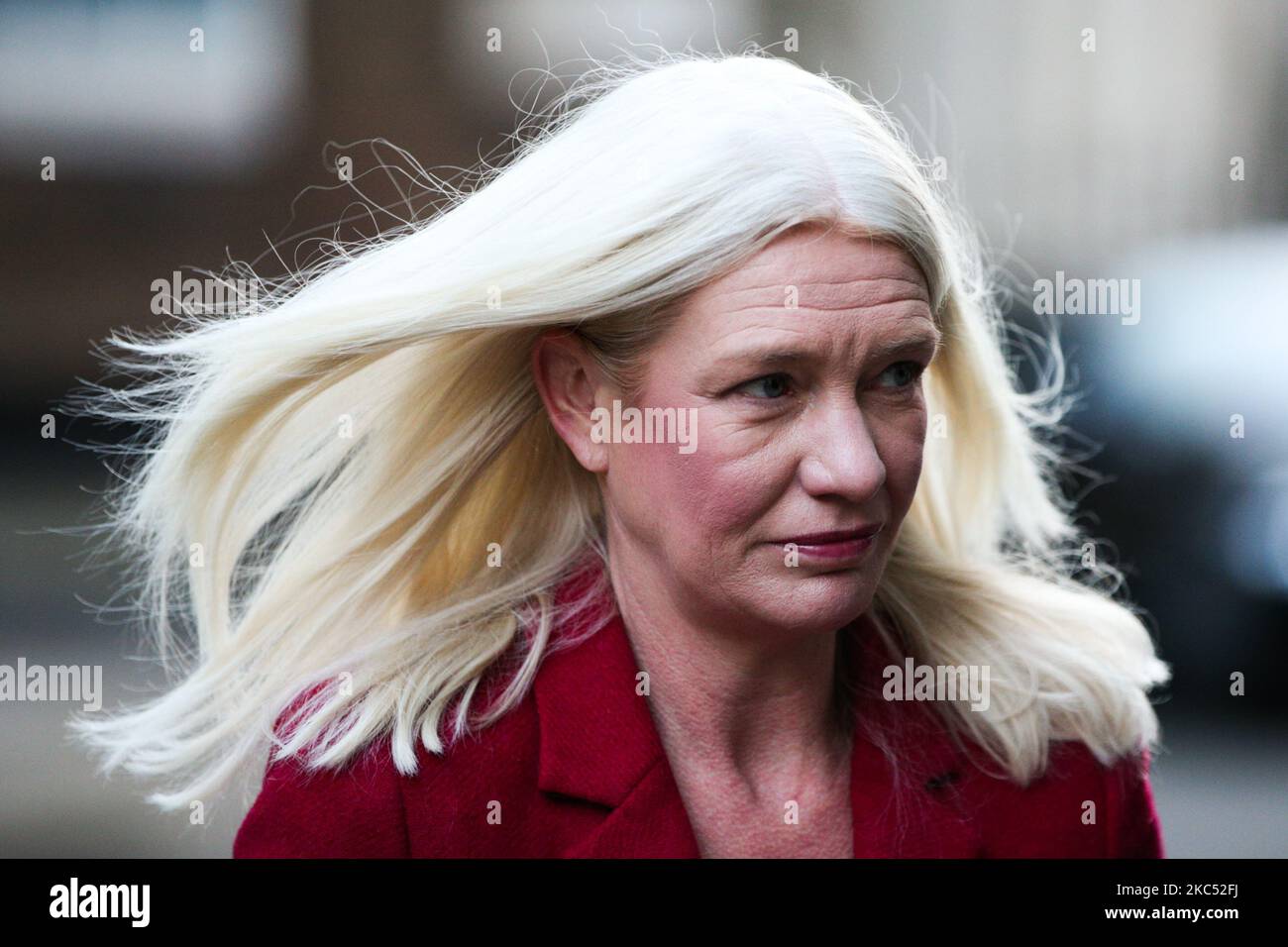 Ministre sans portefeuille au Cabinet et coprésident du Parti conservateur Amanda Milling, députée de Cannock Chase, arrive sur Downing Street avant la réunion hebdomadaire du Cabinet, qui se tient actuellement au Foreign, Commonwealth and Development Office (FCDO), à Londres, en Angleterre, sur 1 décembre 2020. (Photo de David Cliff/NurPhoto) Banque D'Images