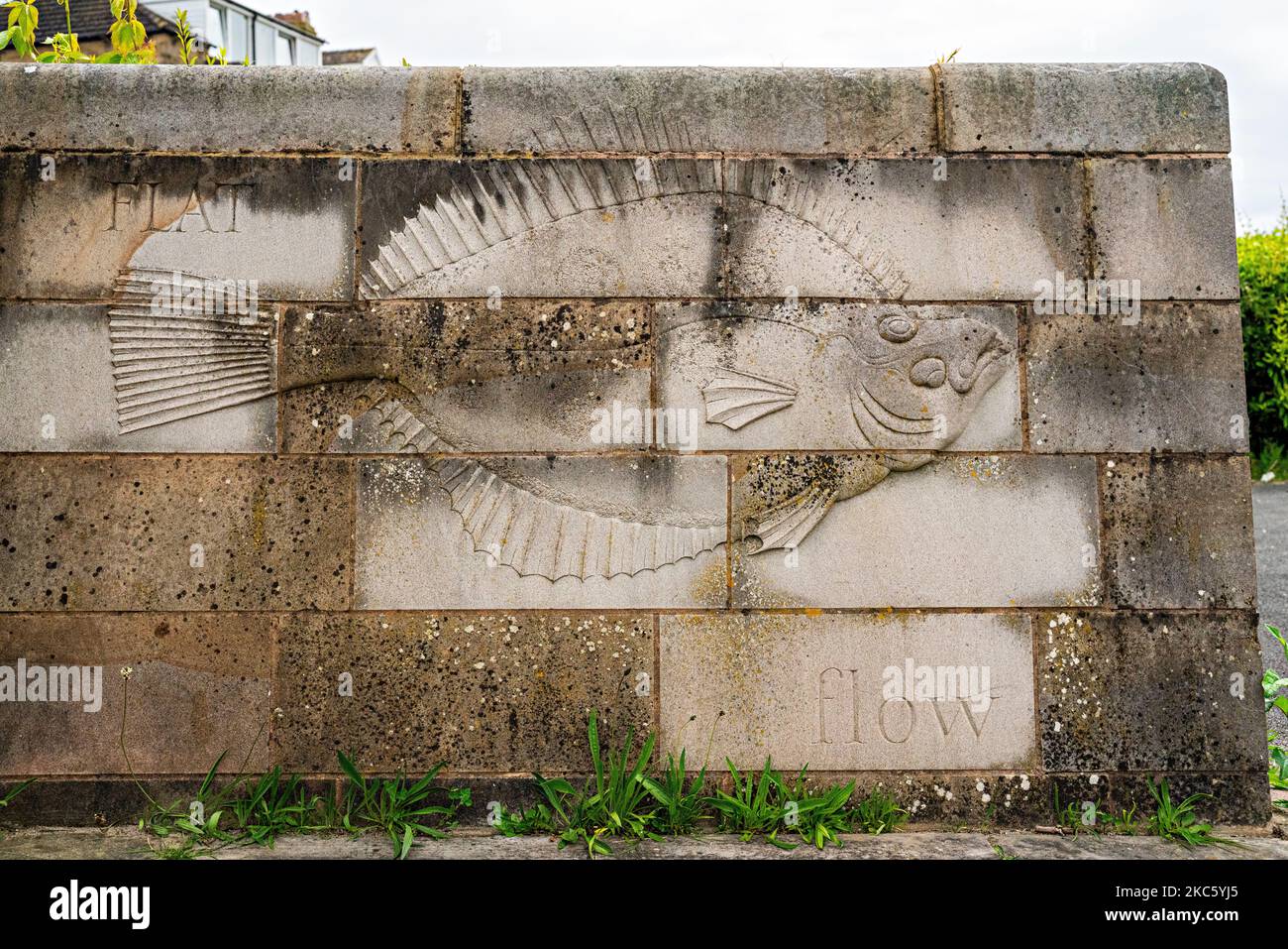 Sculptures en pierre de 'See Wall' à Morecambe, Lancashire, Royaume-Uni Banque D'Images