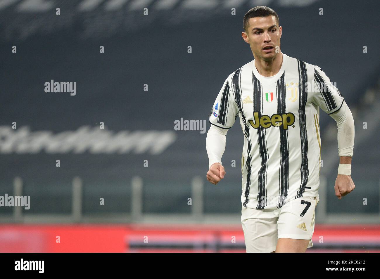 Cristiano Ronaldo de Juventus FC déception lors de la série Un match entre Juventus et Atalanta BC au stade Allianz sur 16 décembre 2020 à Turin, Italie. (Photo par Alberto Gandolfo/NurPhoto) Banque D'Images
