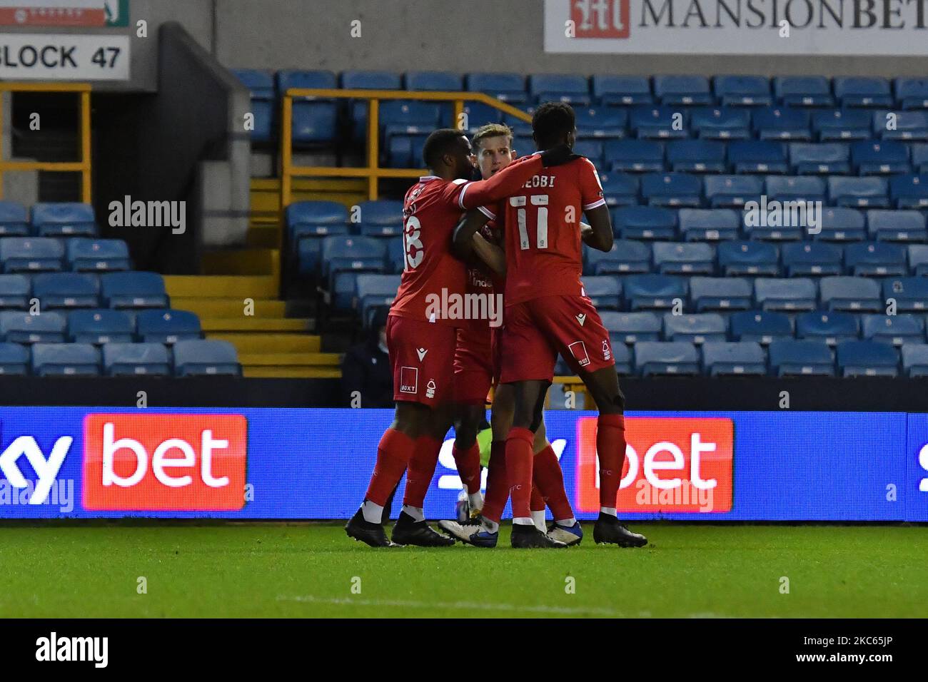 Ring the Sky Bet Championship match entre Millwall et la forêt de Nottingham au Den on 19 décembre 2020 à Londres, Angleterre. (Photo par MI News/NurPhoto) Banque D'Images