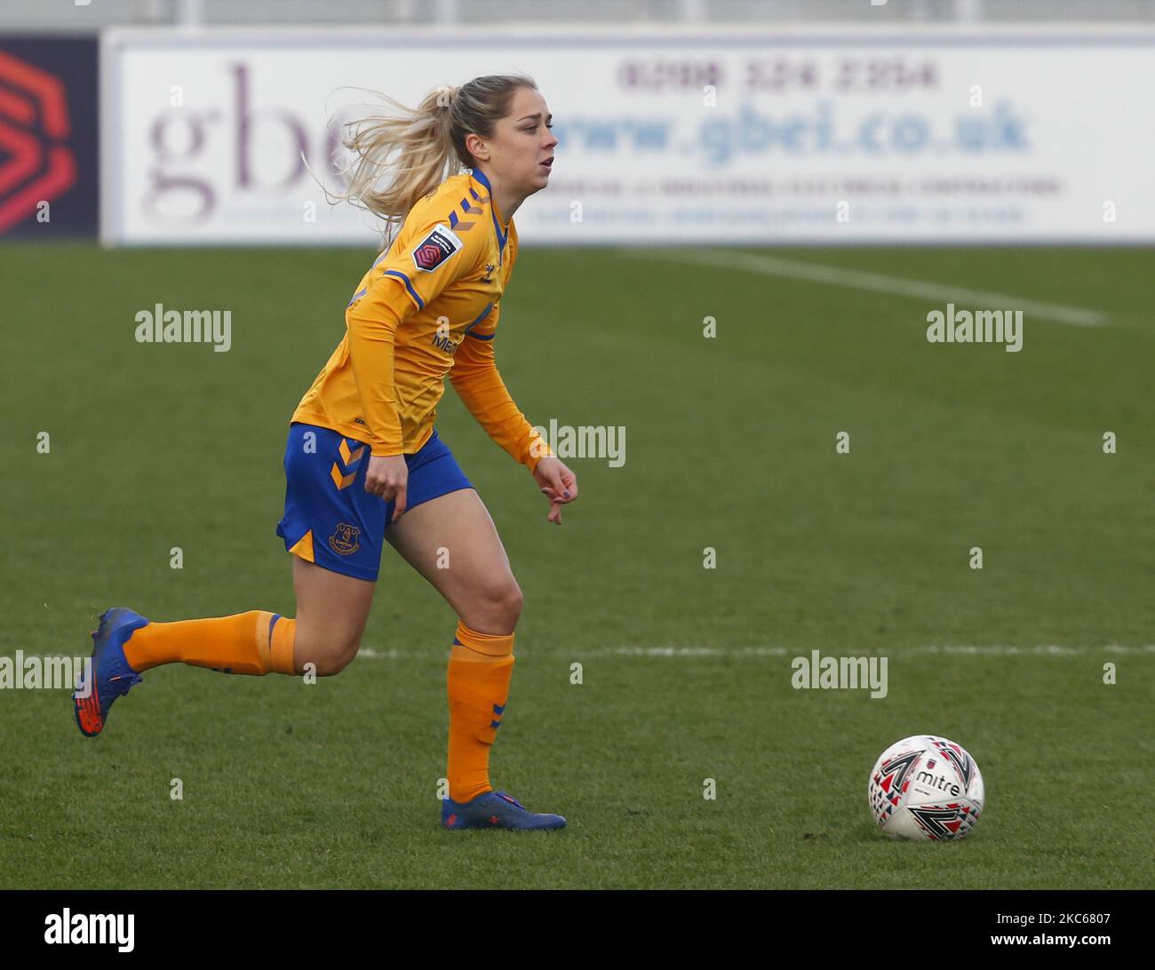 Coquelicot Pattinson d'Everton Ladies pendant Barclays FA Women's Super League entre Arsenal et Everton Women au Meadow Park Stadium , Borehamwood, Royaume-Uni, le 20th décembre 2020 (photo par action Foto Sport/NurPhoto) Banque D'Images