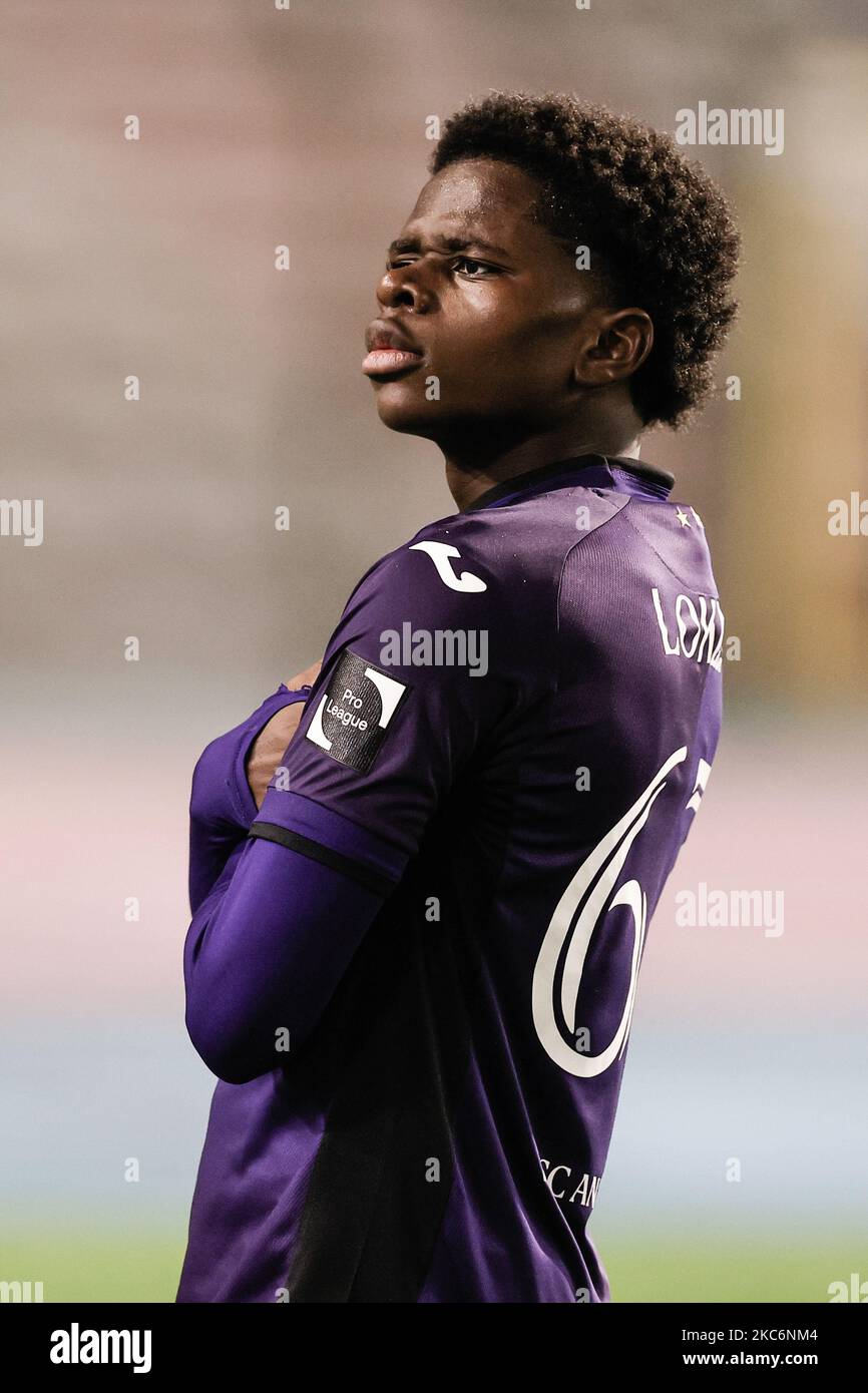 Chris Lokesa de RSCA futures célèbre après avoir obtenu son score lors d'un match de football entre RSCA futures (U23) et SL16 (Standard U23), le vendredi 04 novembre 2022 à Bruxelles, le 12 e jour de la 2022-2023 « Challenger Pro League », 1B deuxième division du championnat belge. BELGA PHOTO BRUNO FAHY Banque D'Images